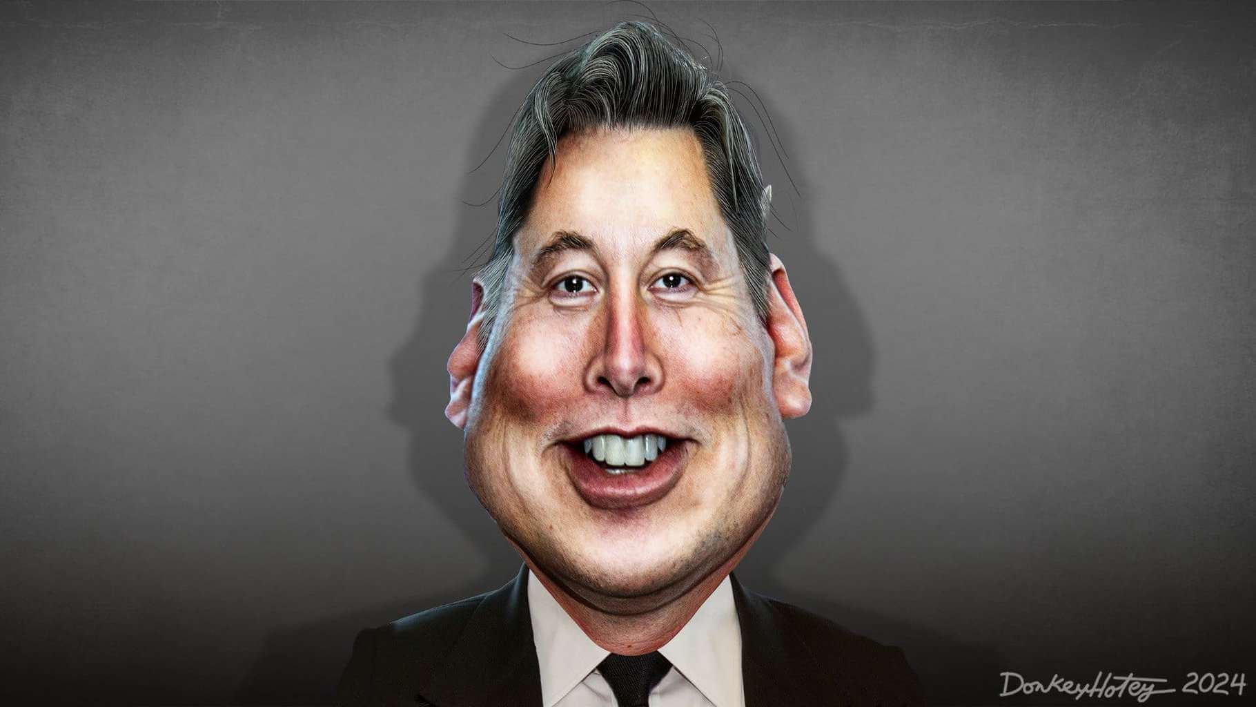 img 8224 Caricature of elon musk smiling