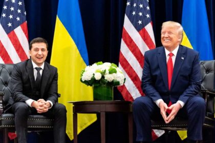President Zelenskyy with then President Trump