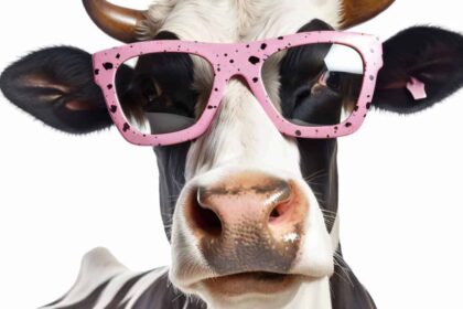 Raw milk avian flu funny cow wearing pink sunglasses