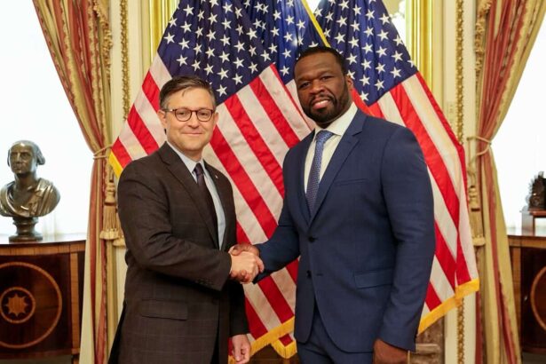 Speaker mike johnson and rapper 50 cent