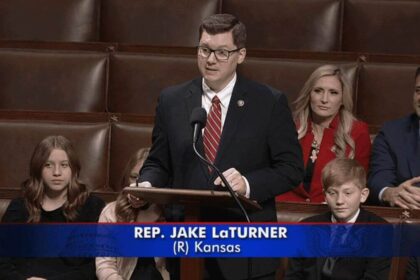 U.S. Rep. Jake LaTurner speaks in the House of Representatives