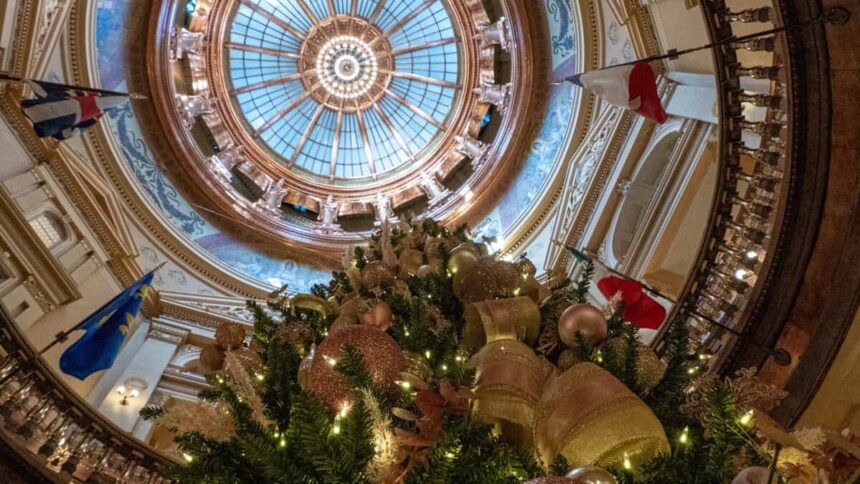 Christmas tree in the kansas capital building
