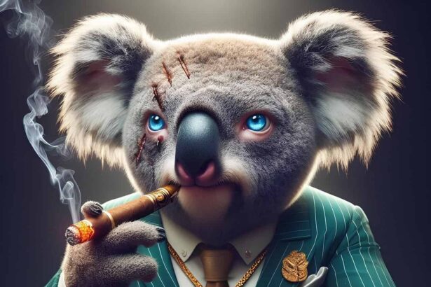 Ai generated koala gangster with money