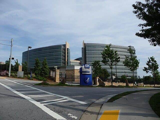 cdc entrance Vaccine clinics canceled after cdc funding cuts. Entrance to cdc headquarters in georgia