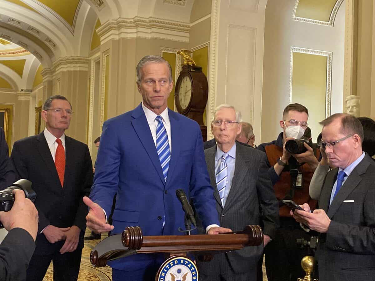 New speaker of the house john thune speaks to the press