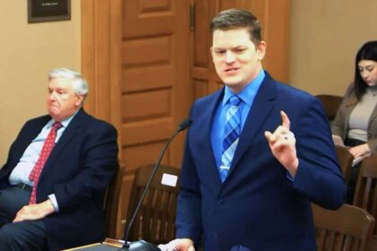 Screen capture of a YouTube video of the Kansas legislature