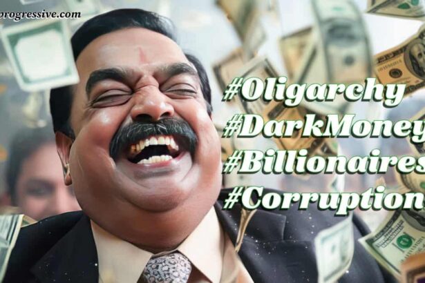 Ballroom donors man in a suit laughing with money in the background