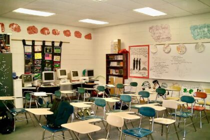 Classroom in a public school in the United States