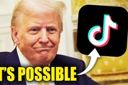 Donald Trump and the TikTok app icon