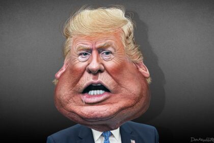 Caricature of Donald Trump