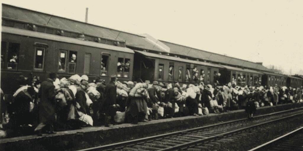 Deportation of jews in bielefeld, germany, on dec. 13, 1941.