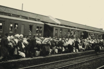 Deportation of Jews in Bielefeld, Germany, on Dec. 13, 1941.