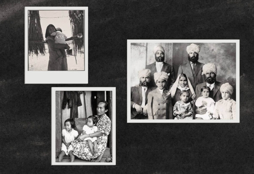 Immigrant family photo collage