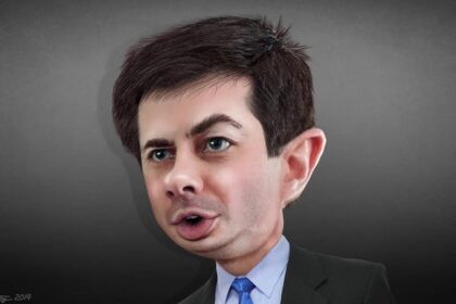 caricature of Pete Buttigieg