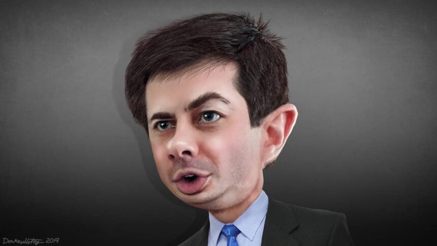 Caricature of pete buttigieg