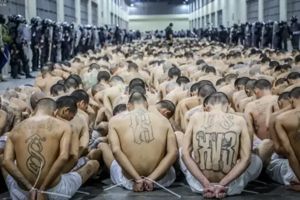 Prisoners in el salvador mega prison