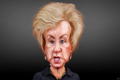 Caricature of secretary of the Department of Education, Linda McMahon