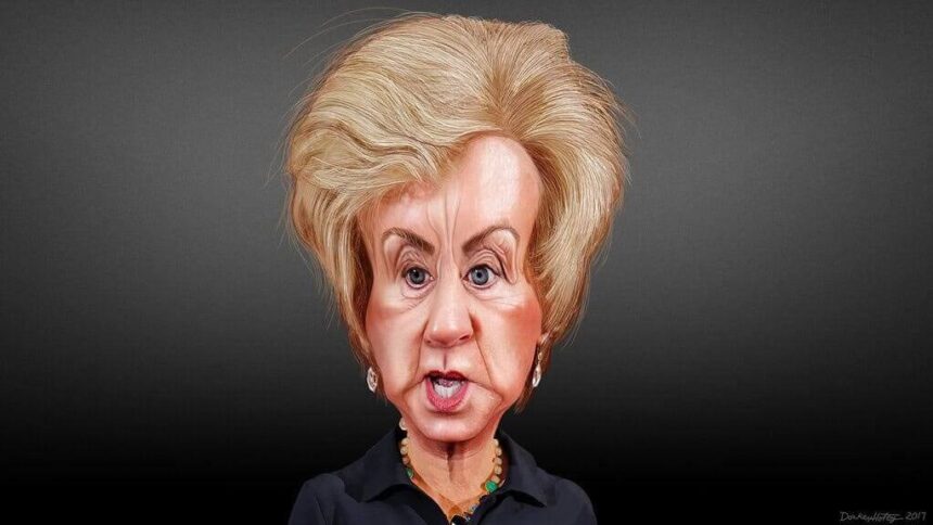 Caricature of secretary of the department of education, linda mcmahon