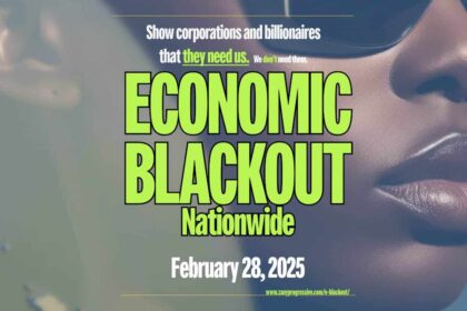 Economic blackout flyer announcing the event
