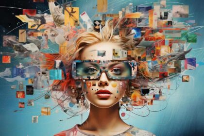 AI generated image of a digitized young blond girl