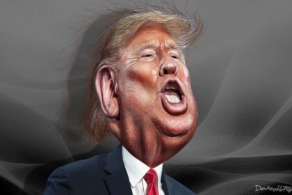 Caricature of Donald Trump