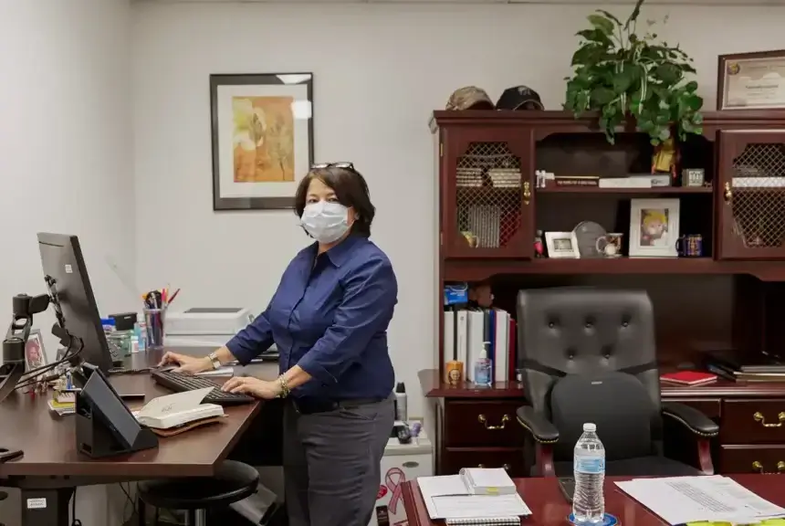 covid in texas Esmeralda guajardo, health administrator at cameron county public health, in her office in san benito