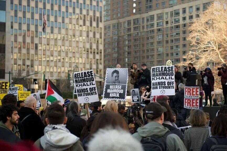 Protest against detention of mahmoud khalil for speech