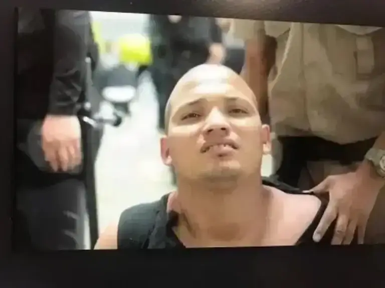 Video still of one of the innocent men in the prison in el salvador