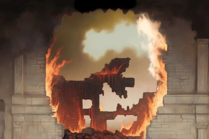 Painting of Donald Trump with a distorted face