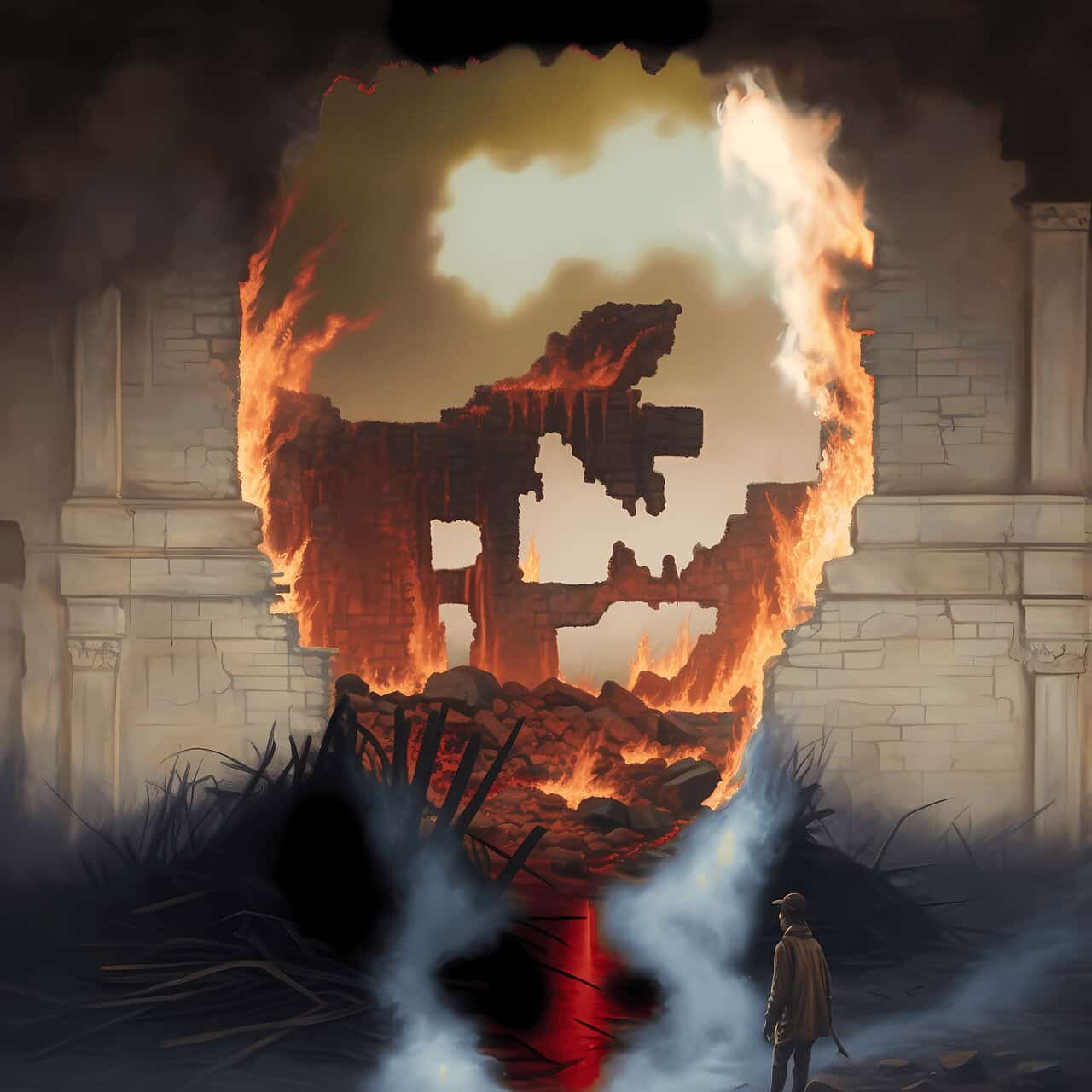 Belonging. Painting of donald trump with a distorted face