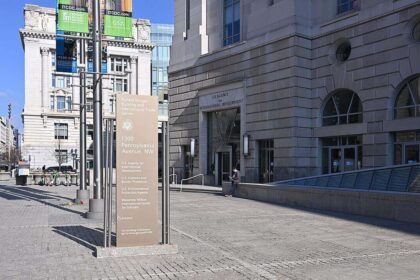 Sign in front of the USAID building