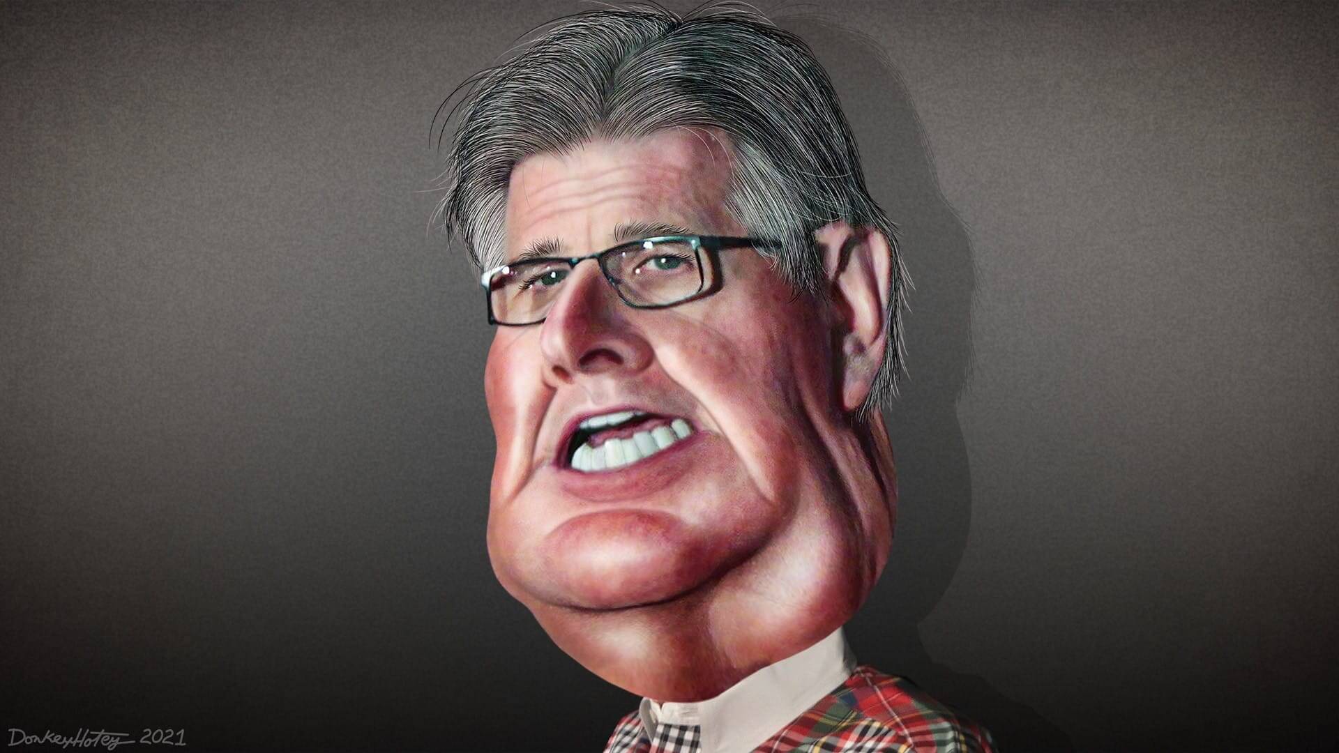 Caricature of the lt governor of texas, dan patrick