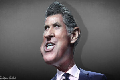 Caricature of California Governor Gavin Newsom