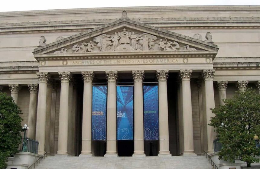 National archives building in dc