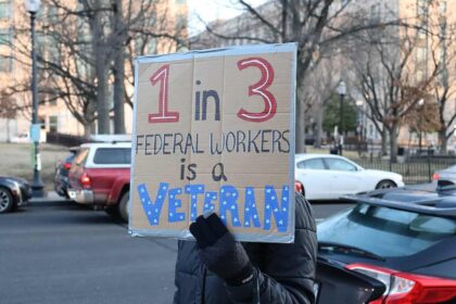 Protest outside the OPM in DC