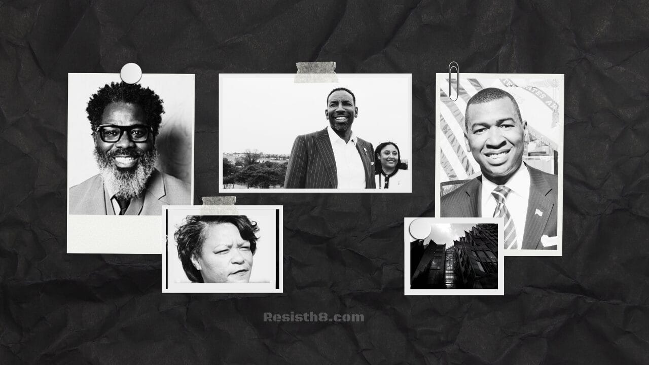 Black mayors collage that looks like a scrapbook page