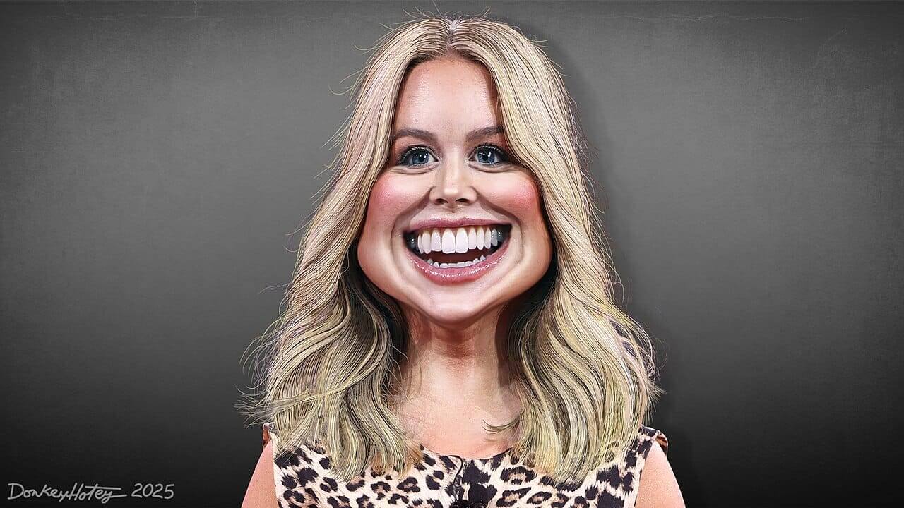 Caricature of trump’s press secretary karoline leavitt