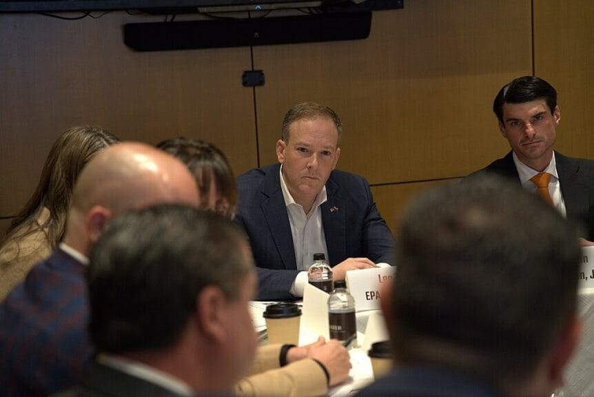 Epa administrator lee zeldin at a roundtable meeting
