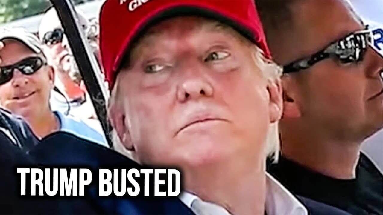 Donald trump in a golf cart