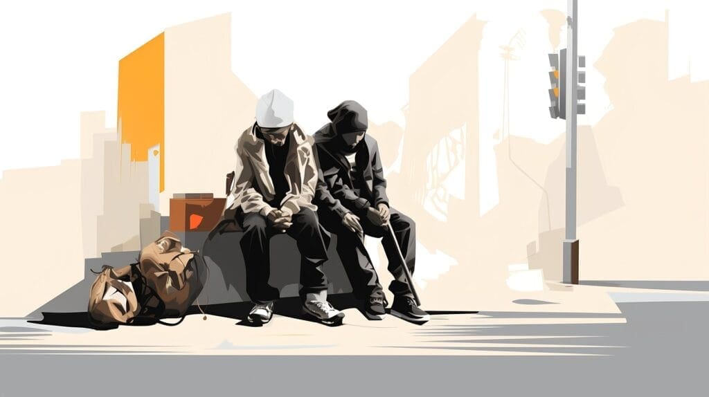 Illustration of texas homelessness crisis