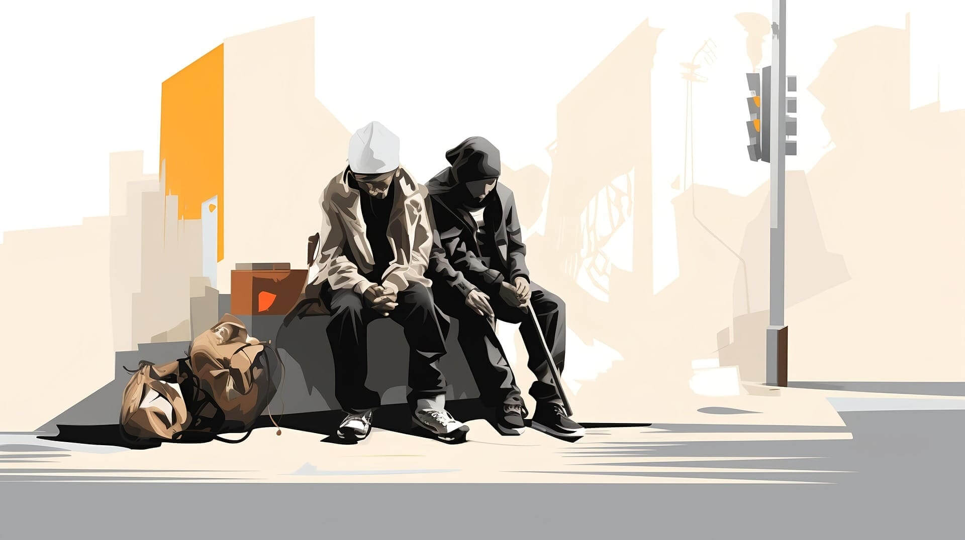 Illustration of texas homelessness crisis