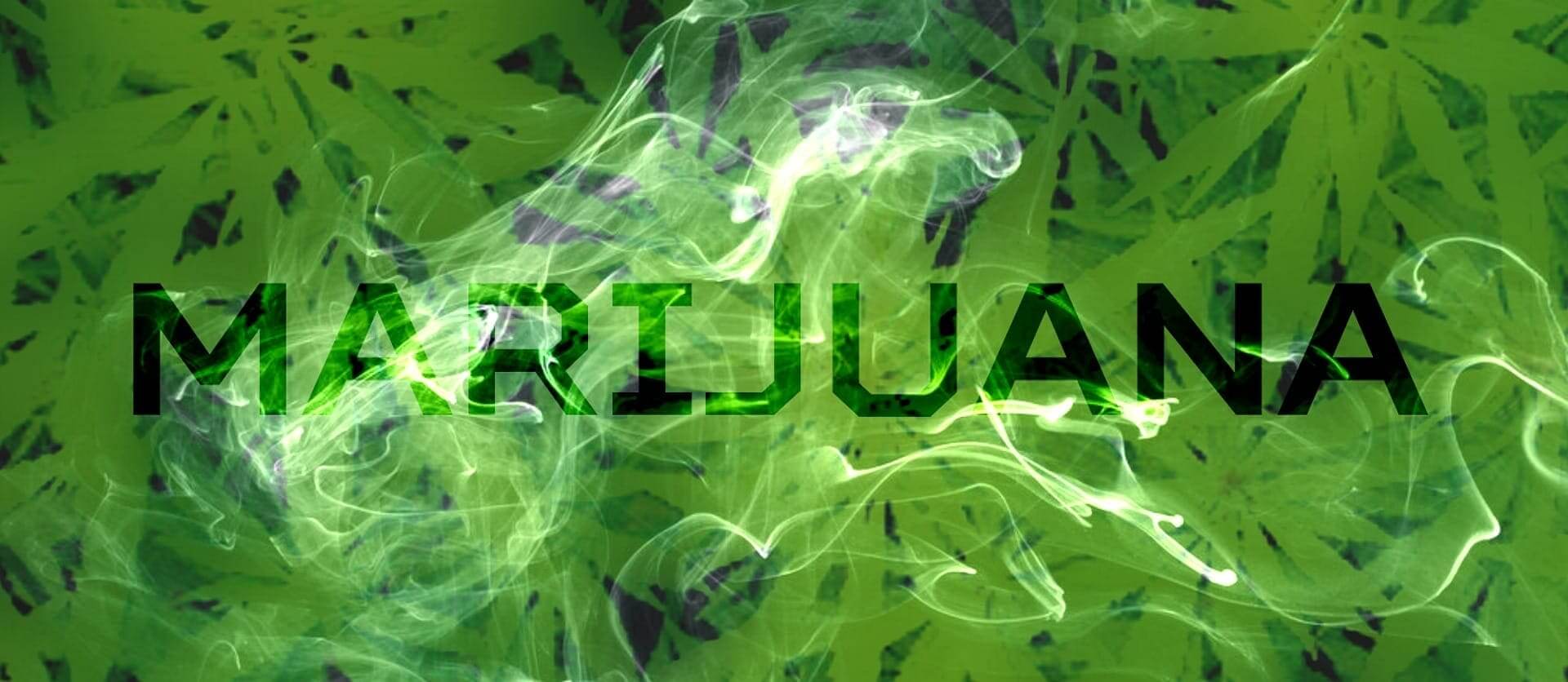 Green, smoky marijuana graphic