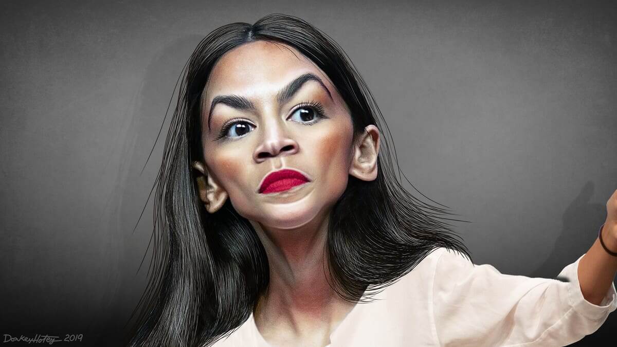Caricature of AOC