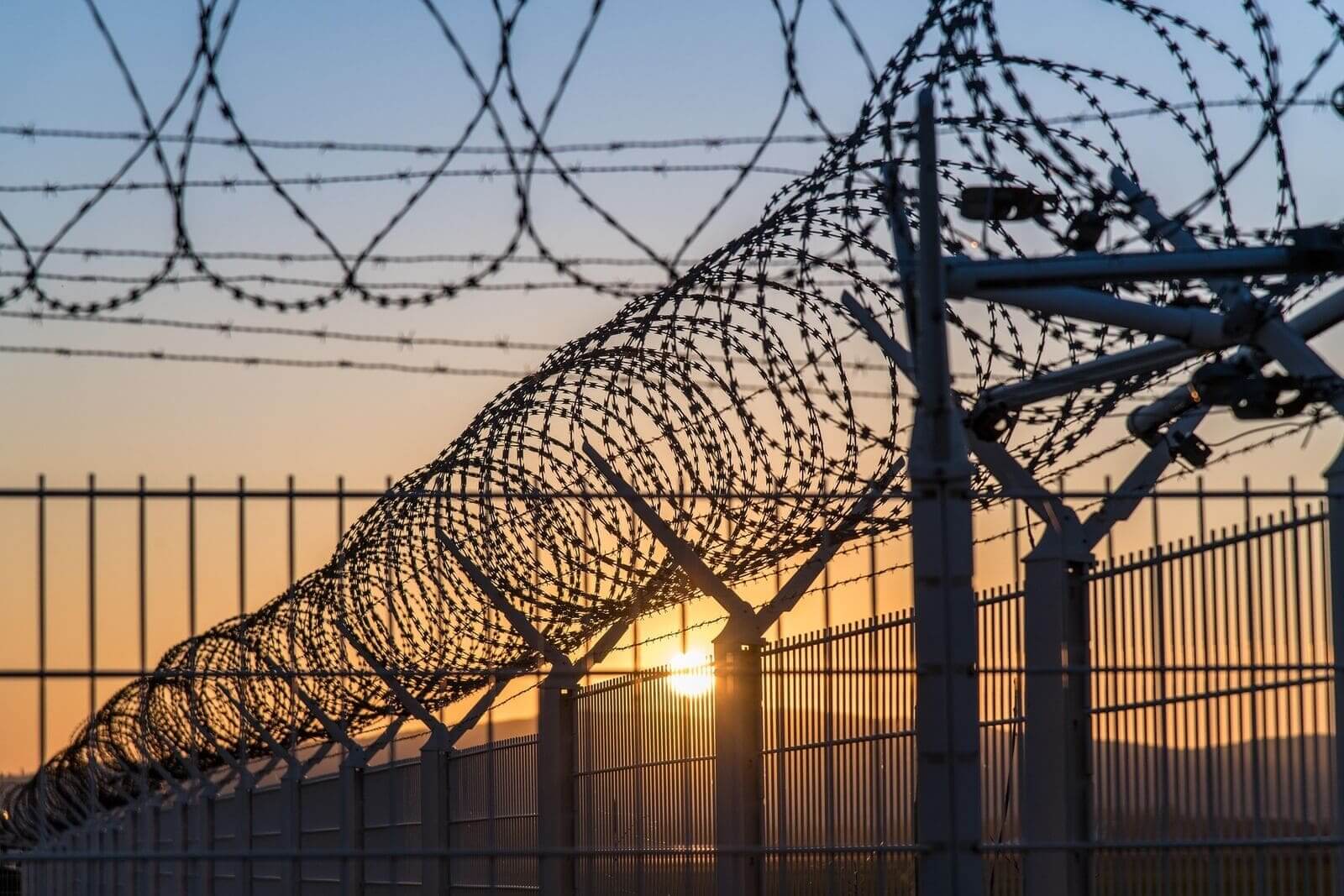 Death row prison fencing razor wire