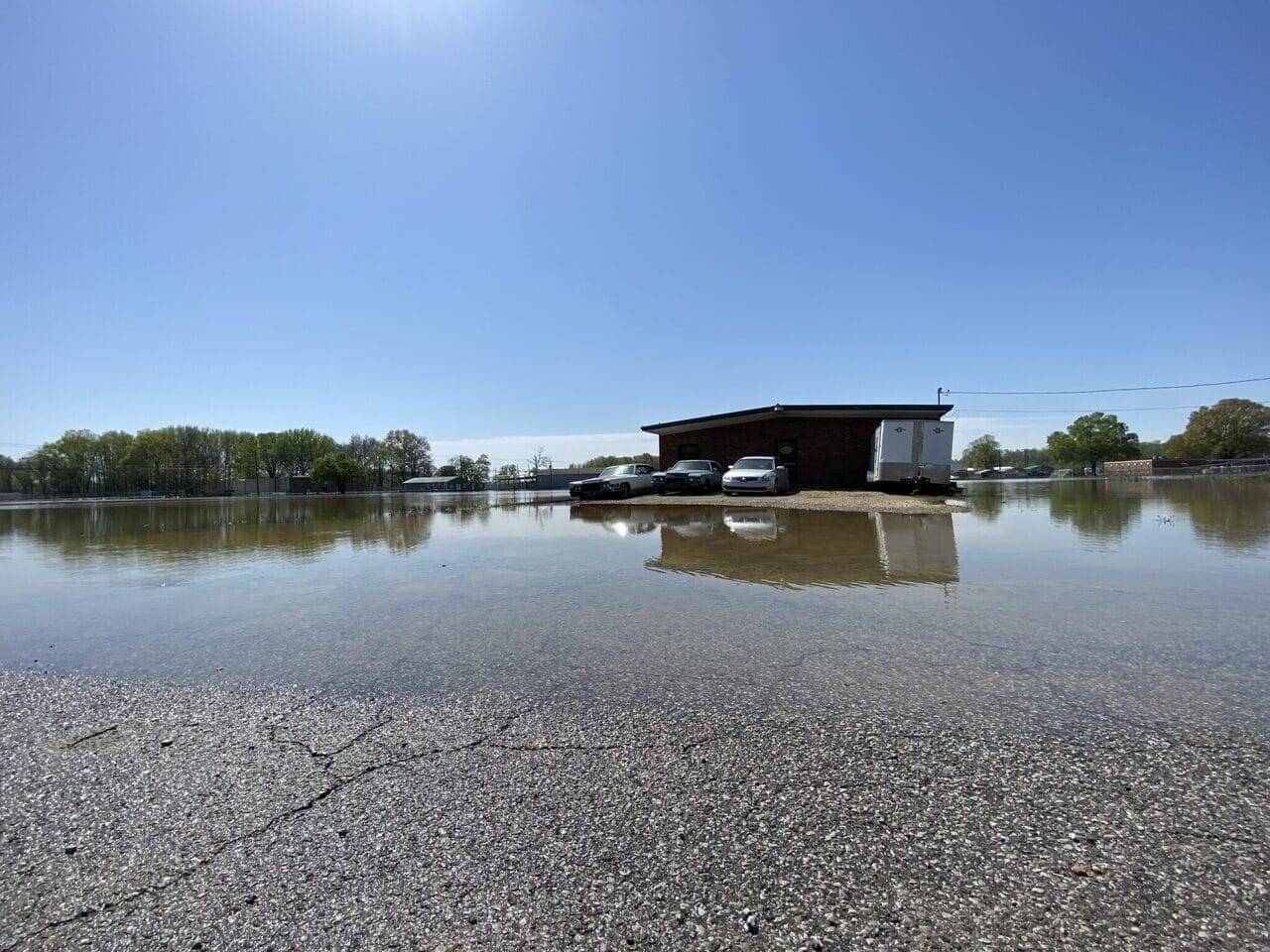 Flooding at a business in tennessee after severe storms