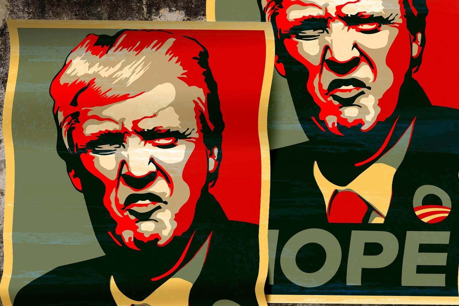 Donald trump posters. Showdown with the courts