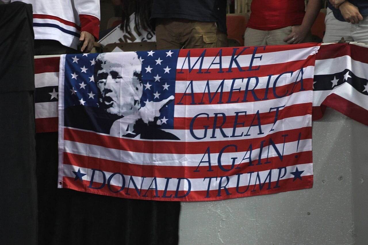 Democracy is being destroyed trump flag