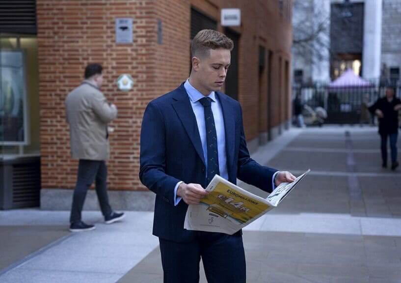 Man reading a newspaper
