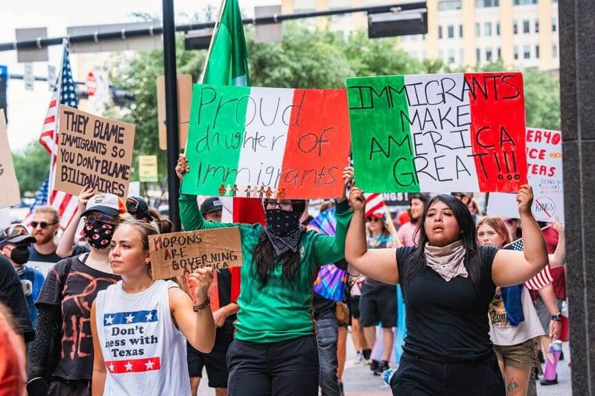 No Kings protest in Dallas, Texas.