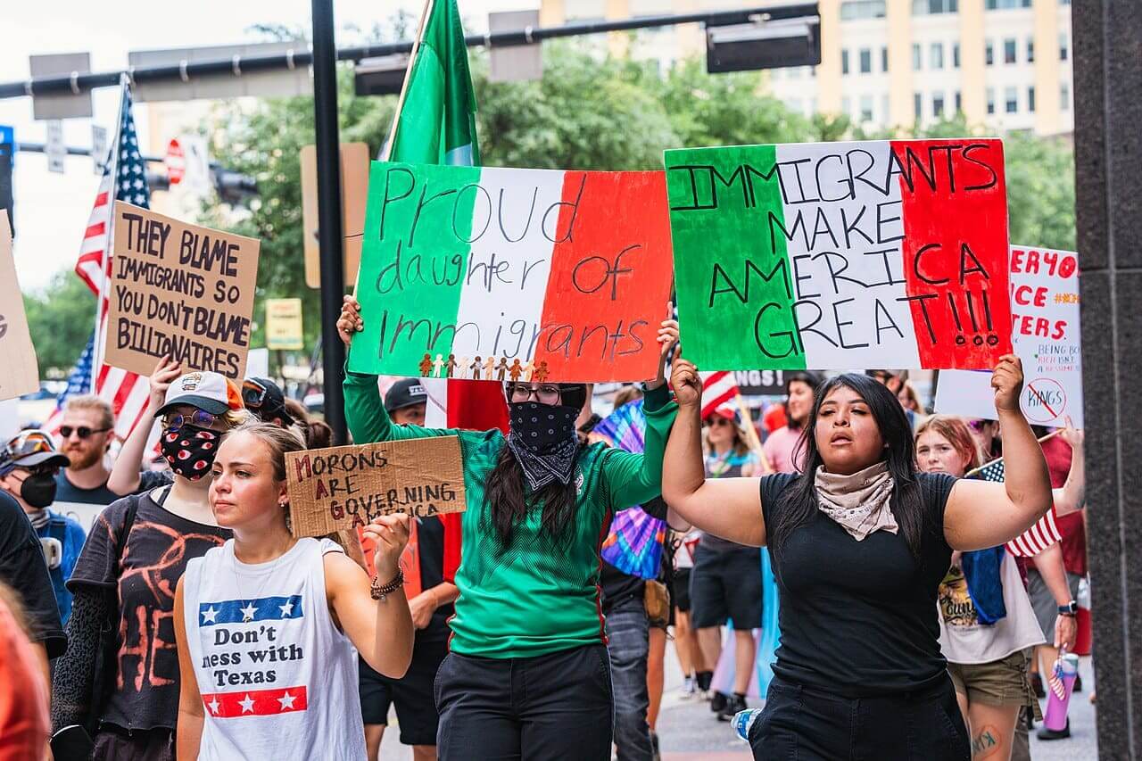 No kings protest in dallas, texas.
